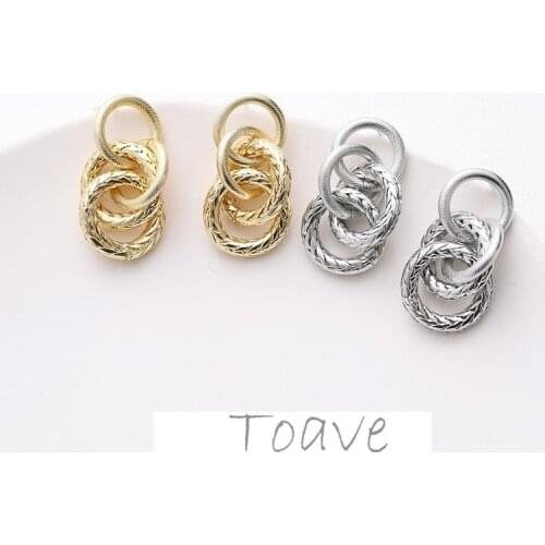 Gold-covered color-preserving circle batch flower multi-circle earrings earrings diy hand-made material accessories