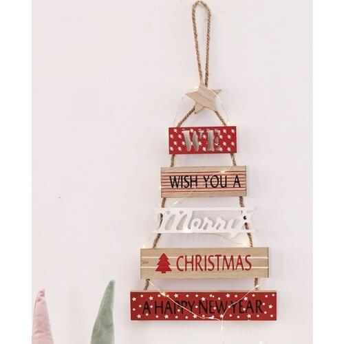 Christmas decoration wooden tower Christmas tree background wall pendant decoration photography background props