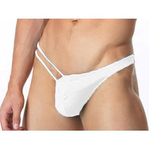 Men Sexy Panties Ice Silk Underpants Underwear Thong Lingerie G String Big Pouch Jockstrap Straps Waist T-back Tanga Hombre