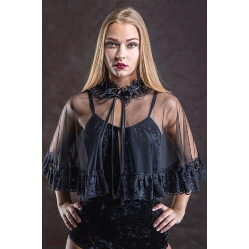 Cosplay Women Bridal Wedding Jacket Bolero Black Lace Appliqued Wraps Evening Party Gift 2020