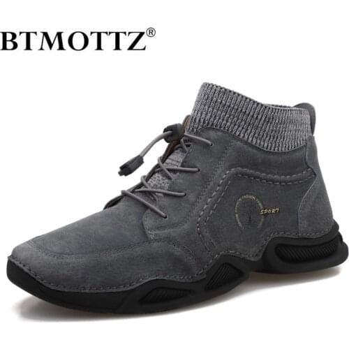 Winter Mens Boots Luxury Brand Ankle Boots Men Outdoor Designer Sneakers Men Breathable Autumn Mens Casual Shoes Plus Size 46