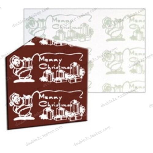 10pcs/lot Christmas Chocolate Transfer Sheet Santa Claus Gift sugar stamp paper Baking Pastry supply,Chocolate decoration