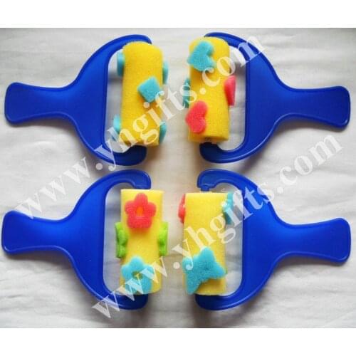 12PCS/LOT,Mixed design art sponge brushes with handle,Painting stamp,Sponge roller stamp,Art tools,10x15cm 4 design,Freeshipping