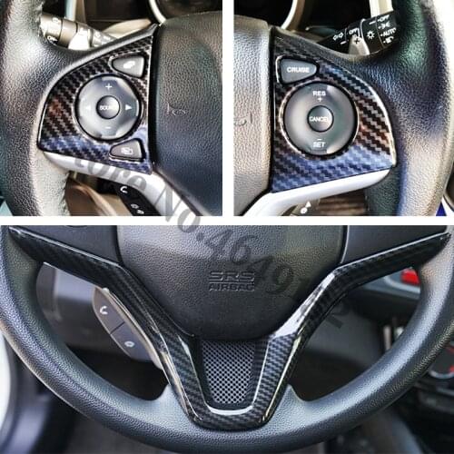2015 2016 2017 Accessories for Honda HR-V HRV Vezel Car Steering Wheel Cover Trim Sticker Styling Shell ABS Carbon Fibre