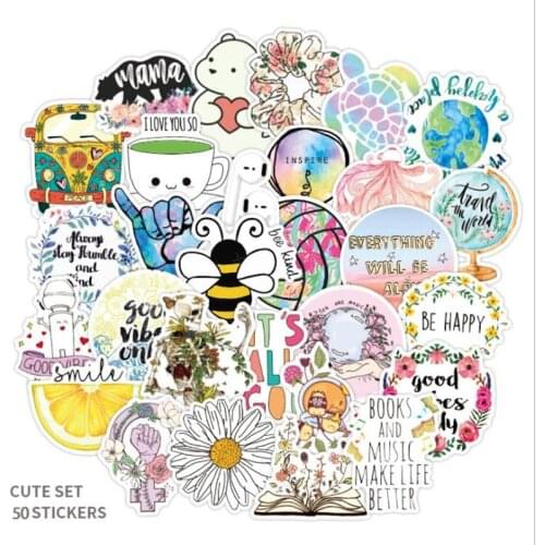 50 PCS Summer Fresh Stickers Children Backpack Motorcycle Bicycle Bumper Fridge Skateboard DIY Cute Waterproof Graffiti Sticker