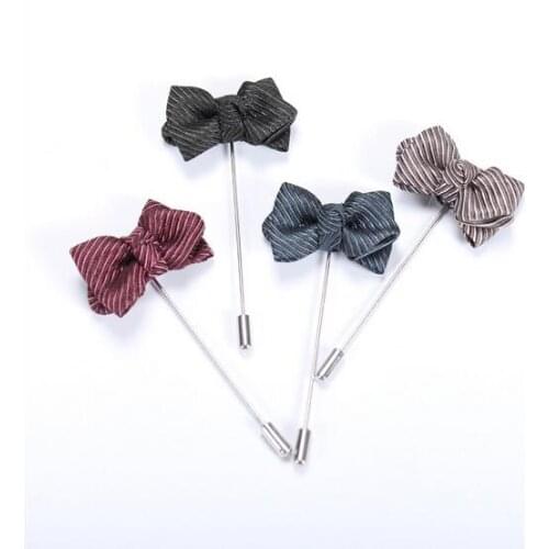 Brand New Handmade Cotton Cloth Man Suits Brooches Pin Bow Brooch Needle Accessories Fashion Jewelry
