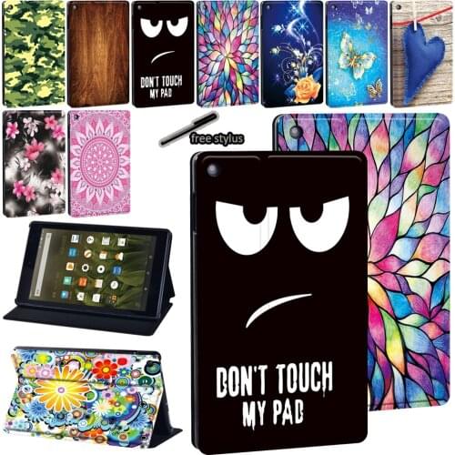 PU Leather Tablet Case for Amazon Fire 7 (5th 7th 9th)/HD 8 (6th 7th 8th) Gen/HD 10(5th 7th 9th) Print Pattern Protective Cover