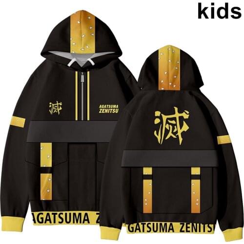 3 To 14 Years Kids Hoodies Demon Slayer Hoodie Sweatshirt Boys Girls Kimetsu No Yaiba Cosplay Jacket Coat Children Clothes