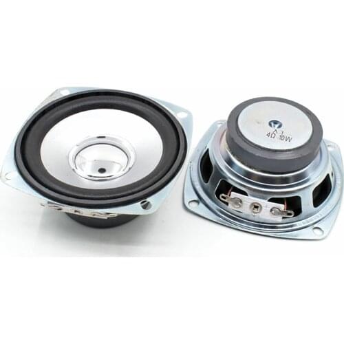 2PCS 3 Inch Full Range Speaker 10W 4Ohm Square Speaker 45mm Magnetic Loudspeaker Silver Basin Home Theater DIY
