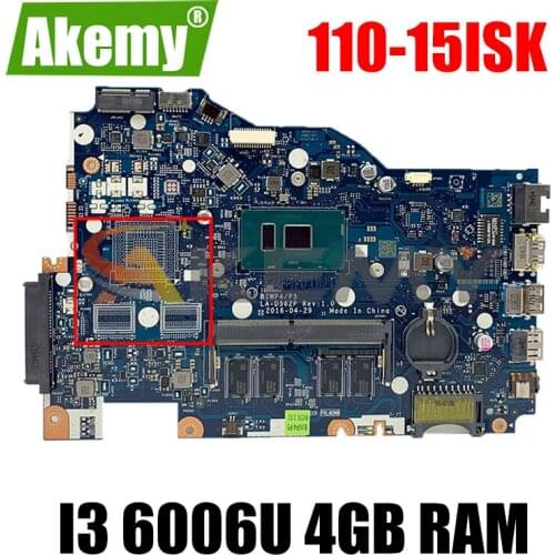 For Lenovo 110-15ISK Notebook Motherboard BIWP4 / P5 LA-D562P CPU i3 6006U 4GB RAM 100% test work free shipping