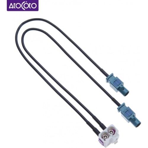 Dual Fakra Car Radio Antenna Conversion Cable Adapter for VW Golf 5 6 Passat EOS Jetta Touareg RCD RNS310 RNS MFD