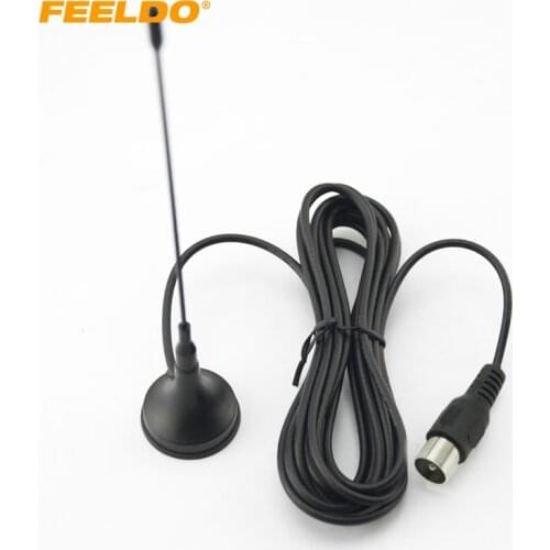 FEELDO 1PC Car Home Digital Aerial TV Antenna IEC Connector With Magnet Base#919