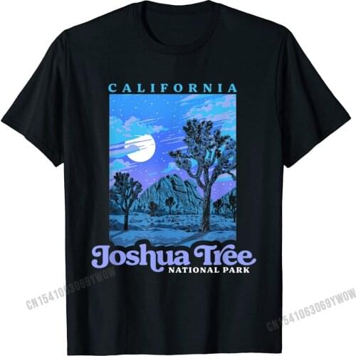Joshua Tree National Park Vintage Night Scene Retro T-Shirt Camisas Men Tshirts Newest Group Cotton Men Tops T Shirt Summer