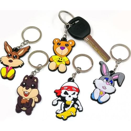 1PCS PVC hot key ring fun Sailing adventure anime keychains Straw hat boy cosplay cartoon key holder for men women souvenir gift