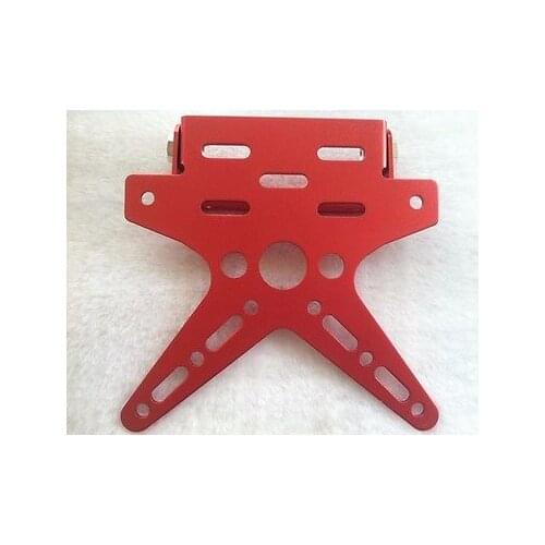Red License Plate Mount Bracket Holder Scooter Motorcycle Street Bike CB Custom