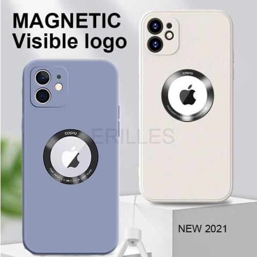 Magnetic Phone Case For iPhone 12 Pro Max 11 Case Magsafing Liquid Silicone Back Cover For iPhone 12Pro 11Pro Max CASE SEE LOGO