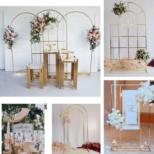Wedding Fashion Iron Backdrops Arch Screen Divider Flower Plinths Pillar Road Lead Frame Stage Party Birthday Background Decor