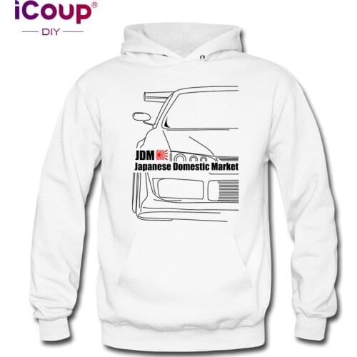 ICoup Mens JDM With Silhouette Car Pullover Hoodie Sweatshirts