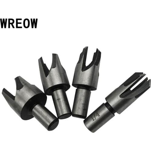 4PCS Woodworking Carbon Steel Plug Hole Cutter Drill Bits Set Wood Round shank Carpenter Cutting Tool Cutter Bit D2
