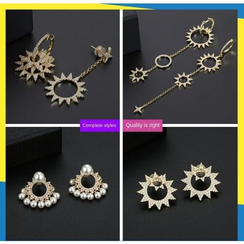 2020 European style new creative gear earrings Volkswagen set inlaid pearl ladies fashion accessories women brand jewelry