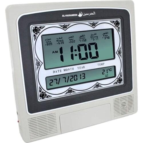 New Super Azan Desktop Clock Muslim All Prayers 1500 Cities Muslim Azan Clock Desk Clcok Multifunctional Decorative Mosque Clock