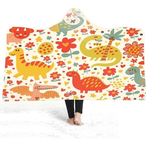 Dragon Dinosaur Animal Blanket Hoodie Hooded Wearable Fluffy Soft Warm Women Men Kids Cosplay Gift Cartoon