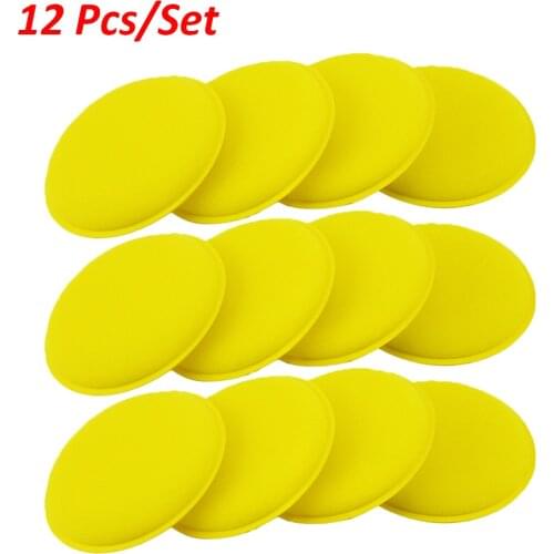 Car Vehicle Wax Polish Foam Sponge Polishing Pads Hand Soft Wax Yellow Sponge Pad Buffer Detailing Care Wash Cleaning Towel