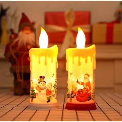 Christmas Teardrop Candle Electronic Simulation Candle Lamp Decoration Props Led Light Party Wedding Merry Christmas Decroations