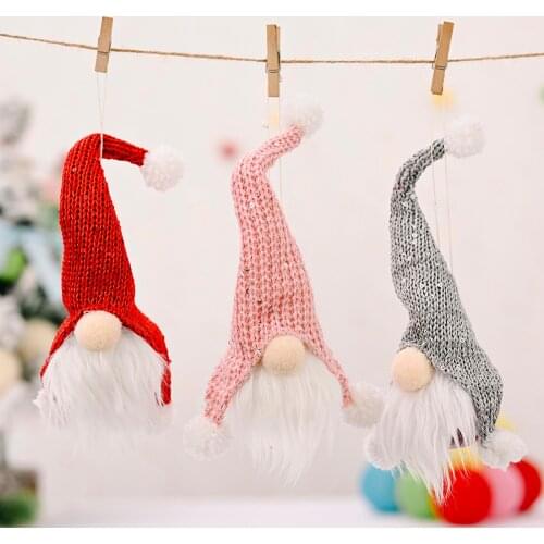 Christmas Faceless Doll Decoration Forest Old Man with Creative Bell House Hanging Ornaments