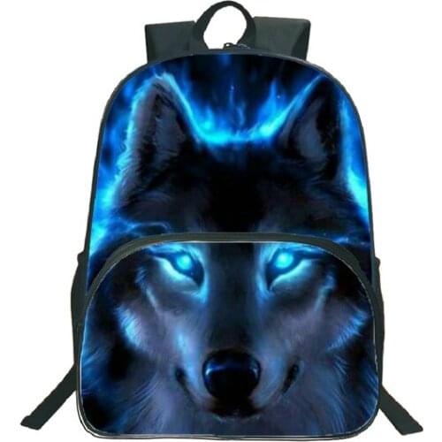 16 Inch School Backpack Student Boys Girls School Bags Laptop Backpacks Wolf 3d Printed Bagpack Bolsas Escolares Femme Hombre