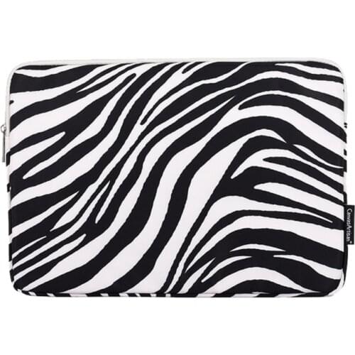066F Waterproof Tablet Sleeve Case Zebra Striped Zipper Shockproof Laptop Storage Bag
