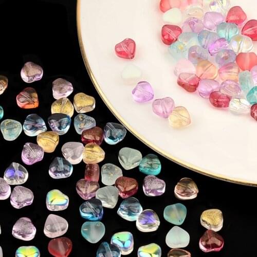 6mm Colorful AB Spacer Heart Beads Czech Glass Beads For Jewelry Handmade Making DIY Earrings Bracelets Accessories