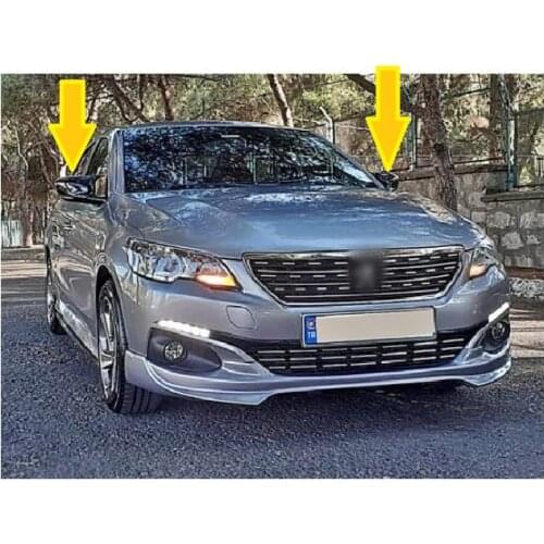 Bat Rear Mirror Cover For Peugeot 301 Bright Piano Black Case Protector Cap Car Auto Modify External Tuning Accessories 2 Pcs