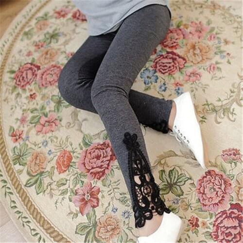 Women Yoga Sports Leggings Carved Flower Hollow Out Women Leggings Lace Cotton Long Pants Causal Slim Trousers Fitness Bottoms