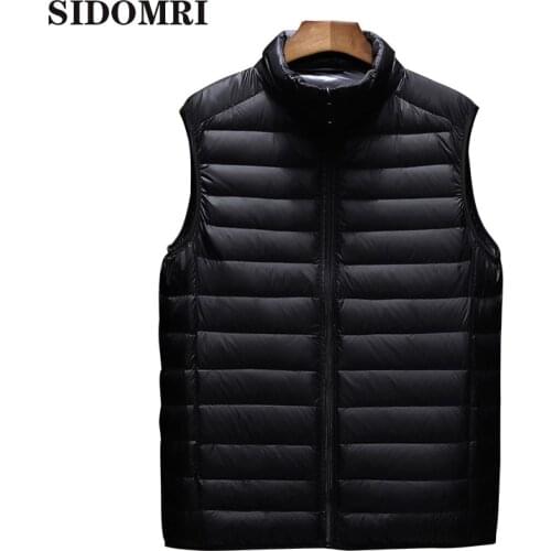 Autumn and winter mens Vest Ultralight Sleeveless light tank tops classic style thin warm winter wear inside and outside coats