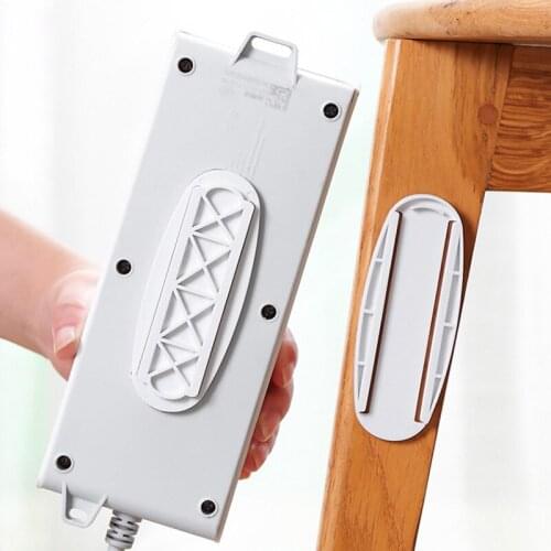 1/5pcs Wall-Mounted Self-Adhesive Power Strip Holder Desktop Socket Hanging Holder Fixator Remote Holder Punch Free Plug Sticker