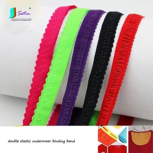 10MM/1CM Iron Free And Overlock Free Wrinkle/dot Style Double Layer Elastic Underwear Binding Band,DIY Sewing Material S0365H