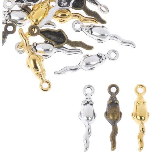 10pcs 24x6mm Pendant Small Mouse Mouse Rat Charm Pendants For Jewelry Making