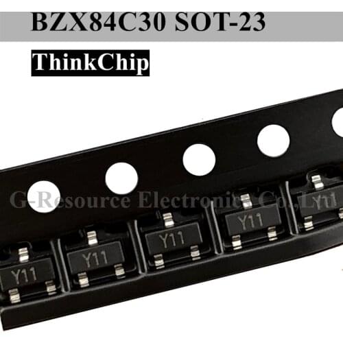 100pcs) BZX84C30 SOT-23 SMD BZX84 30V S0T23 Voltage stabilized diode (Marking Y11)