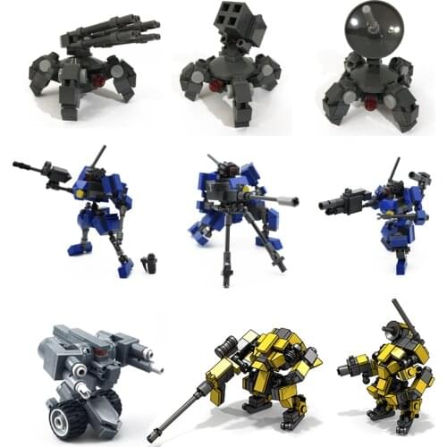 2PCS Original Design Mech Warrior Building Blocks Toys For Children Armor Robots Anime Figure Model Kids Action Figure Dolls Toy
