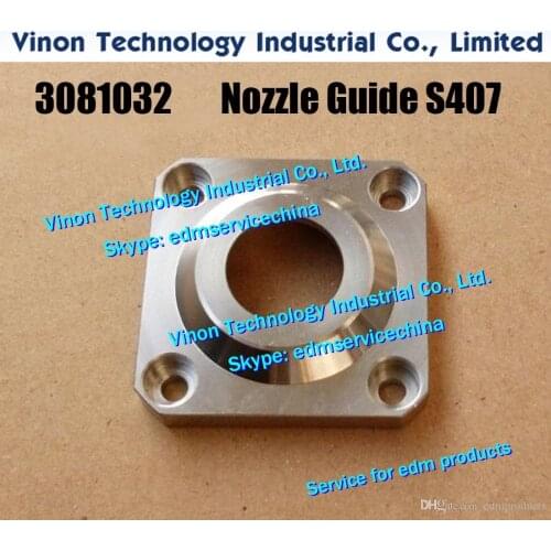 3081032 edm Nozzle Guide S407 45x45x10.5tmm Lower Nozzle Baser For S209 3082668, 3082669 for Sodic AQ.A.EPOC type 87-3 wire-cut
