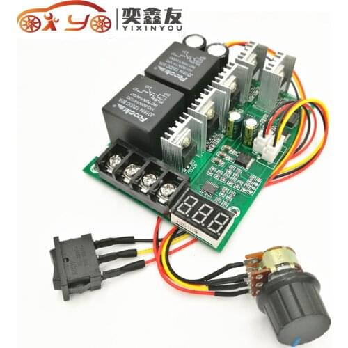 50PCS Digital Display DC9-50V 40A DC Motor Speed Control Reversible PWM Controller 12V 24V 48V 2000W Forward Reverse Switch