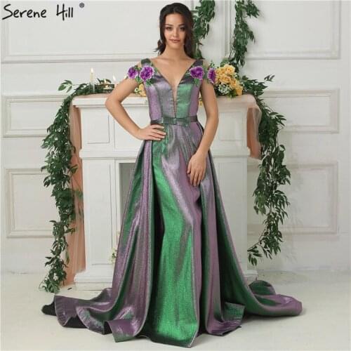 Arabic Long Kaftan Dubai Turkish Green Gliter Mermaid Formal Evening Prom Party Gown Dress Vestido Largo Flores Gowns BLA6524