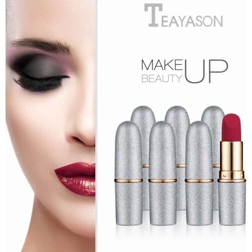 White Bullet Head Matte Lipstick batom nude Sexy Red Color labial Moisturizing lipstick pen waterproof rouge lipstick AM015