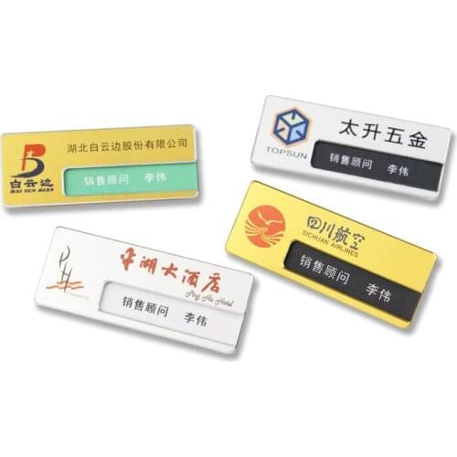 Free shipping 20pcs/lot customized logo name badge; metal name plate; name holder; badge holder nb12