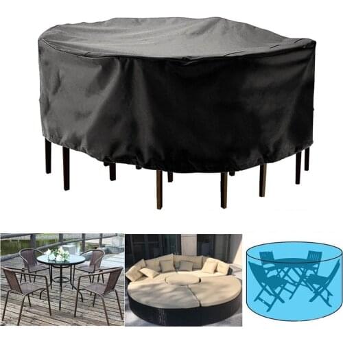 Outdoor Garden Furniture Cover Round Table Chair Set Waterproof Oxford Wicker Sofa Protection Patio Rain Snow Dustproof Covers