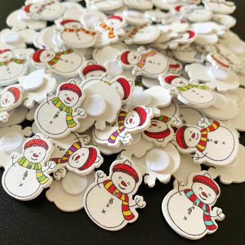 50PCS/LOT,Christmas snowman wood stickers,snowman button.Kids room decoration.DIY craft material,Scrapbooking kit Lacing beading
