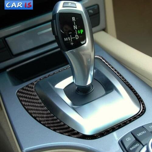 For BMW E60 Carbon Fiber Interior Central Control Gear Shift Panel Decoration Cover Trim 2008-2010 5 Series Accessories