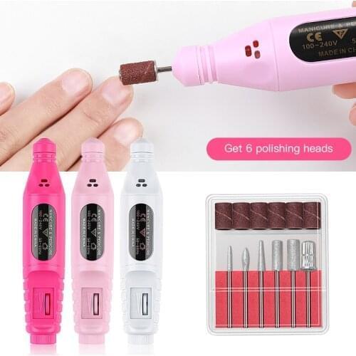 1 Set Electric Nail File Drill Manicure Machine Art Acrylic Pedicure Tool Set Kit Ceramic Nail File Nail Drill Equipment Tool