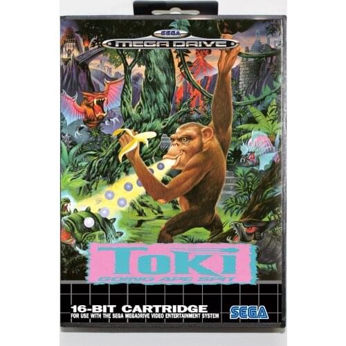 Toki going apespit 16 bit SEGA MD Game Card With Retail Box For Sega Mega Drive For Genesis